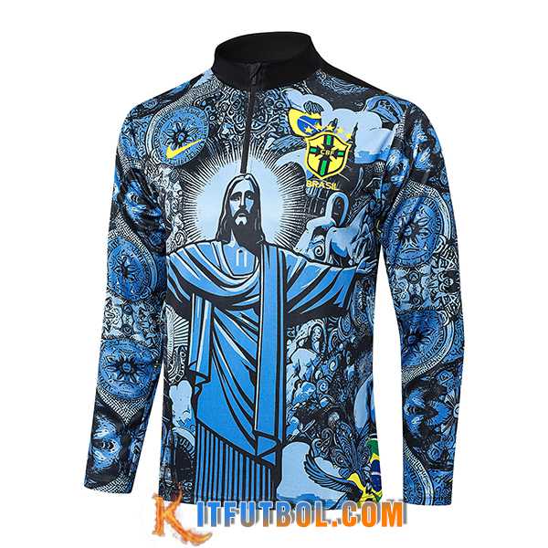 Sudadera De Entrenamiento Brasil Negro/Azul 2024/2025