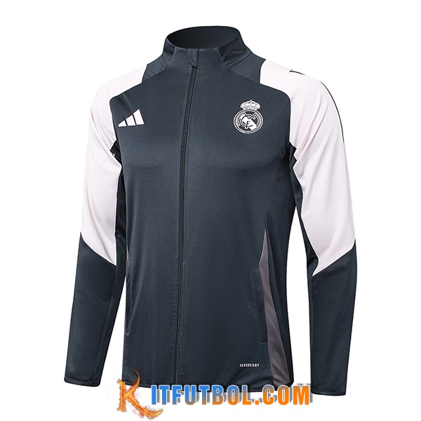 Chaquetas Futbol Real Madrid Gris/Blanco 2024/2025