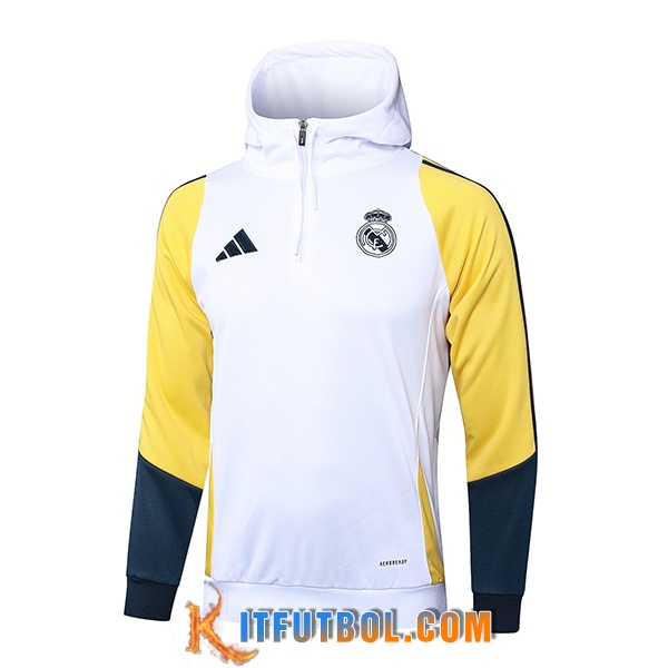 Chaqueta Con Capucha Real Madrid Blanco/Amarillo/Azul 2024/2025