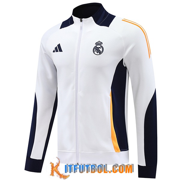 Chaquetas Futbol Real Madrid Blanco/Azul/Naranja 2024/2025