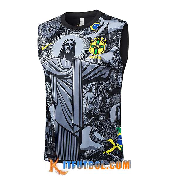 Chalecos De Futbol Brasil Gris/Negro 2024/2025
