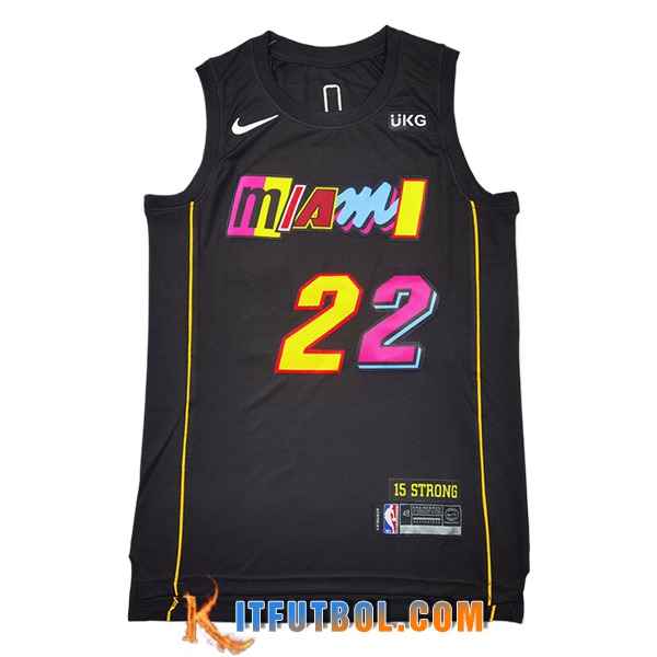 Camisetas De Futbol Miami Heat (BUTLER #22) 2024/25 Negro/Amarillo/Rosa
