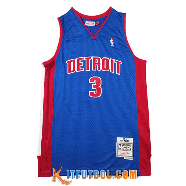 Camisetas De Futbol Detroit Pistons (WALLACE #3) 2024/25 Azul/Rojo
