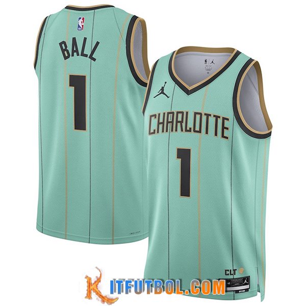 Camisetas De Futbol Charlotte Hornets (BALL #1) 2024/25 Verde/Negro -02