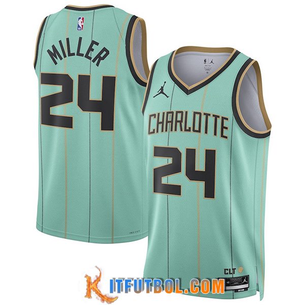 Camisetas De Futbol Charlotte Hornets (MILLER #24) 2024/25 Verde/Negro