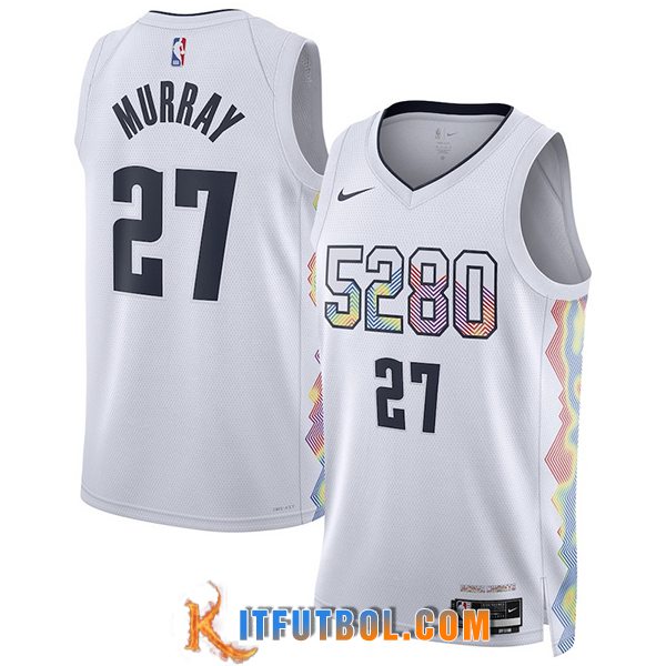 Camisetas De Futbol Denver Nuggets (MURRAY #15) 2024/25 Blanco/Negro