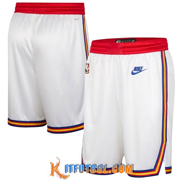 Cortos NBA Golden State Warriors 2024/25 Blanco/Rojo