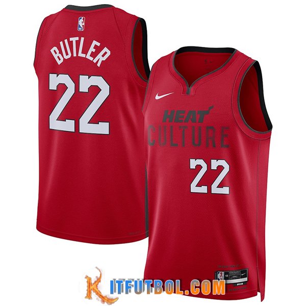 Camisetas De Futbol Miami Heat (BUTLER #22) 2024/25 Rojo/Negro/Blanco