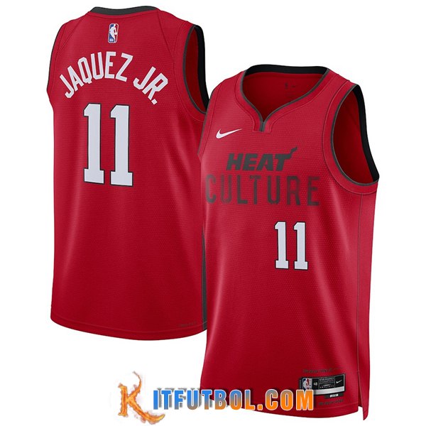 Camisetas De Futbol Miami Heat (JAQUEZ JR. #11) 2024/25 Rojo/Negro/Blanco