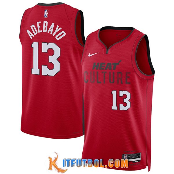 Camisetas De Futbol Miami Heat (ADEBAYO #13) 2024/25 Rojo/Negro/Blanco