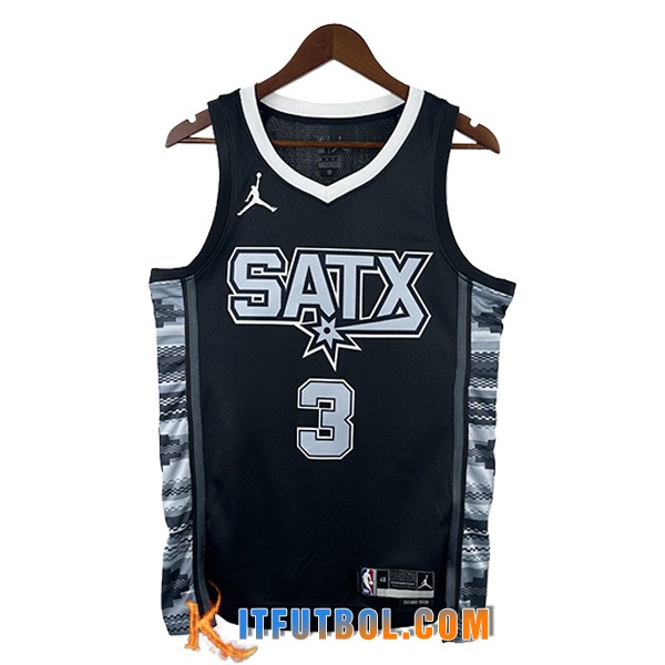 Camisetas De Futbol San Antonio Spurs (PAUL #3) 2024/25 Negro/Gris