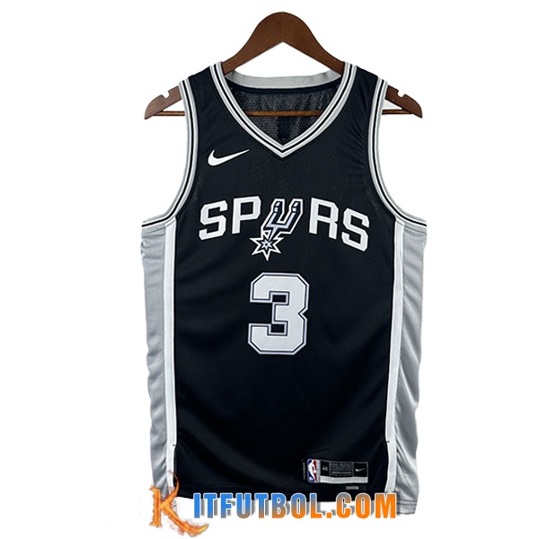 Camisetas De Futbol San Antonio Spurs (PAUL #3) 2024/25 Negro/Gris/Blanco
