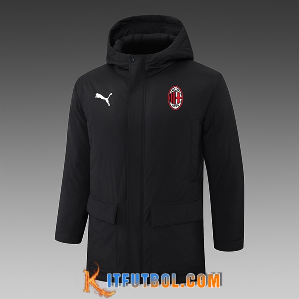 Chandal Plumas Con Capucha AC Milan Negro 2024/2025