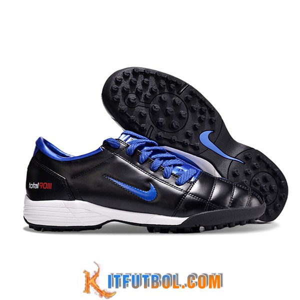 Nike Botas De Fútbol T90 TF Negro/Azul