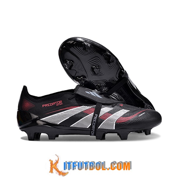 Adidas Botas De Fútbol 25 Predator Elite Tongue FG Negro/Gris/Rojo