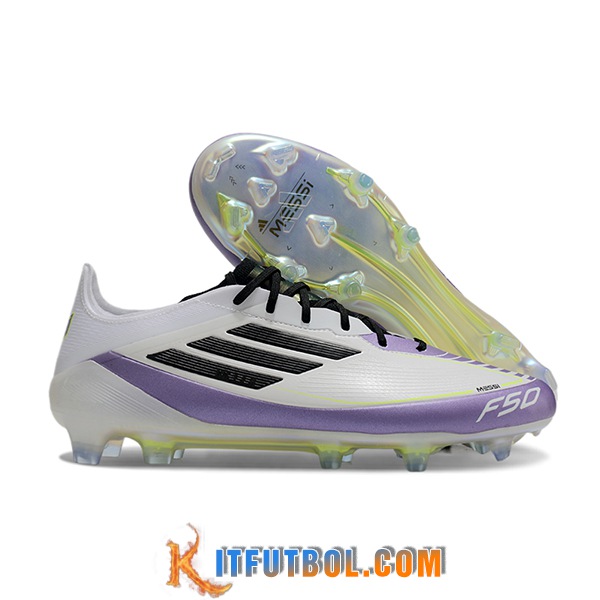 Adidas Botas De Fútbol F50 ELITE FG Blanco/Violeta/Negro