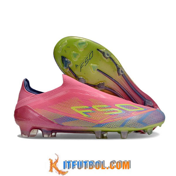 Adidas Botas De Fútbol F50 Elite Laceless FG Rosa/Gris/Azul