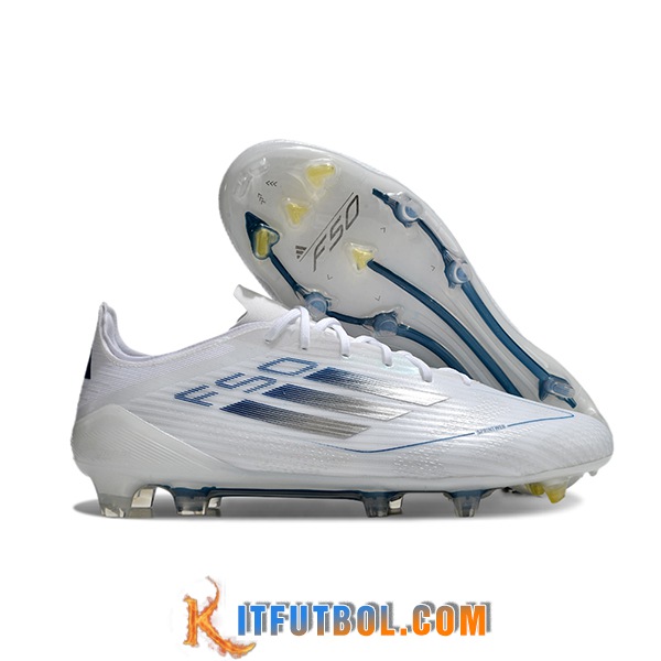 Adidas Botas De Fútbol F50 Elite FG Blanco/Gris/Azul