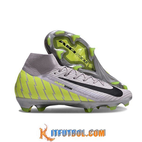 Nike Botas De Fútbol Air Zoom Mercurial Superfly IIX Elite FG Gris/Verde/Negro