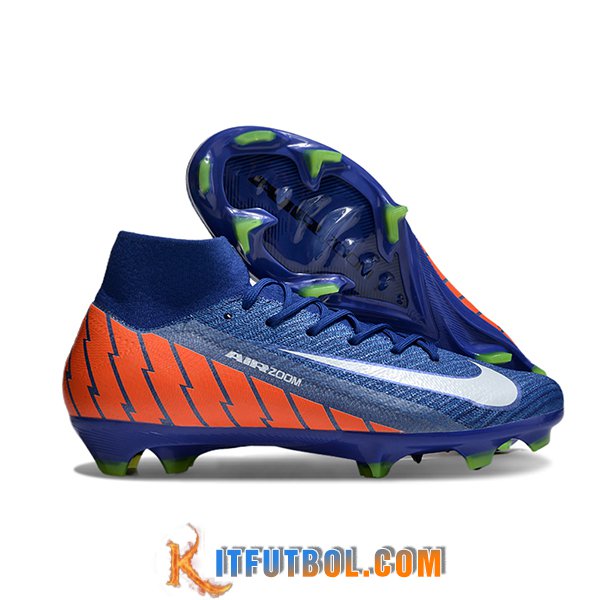 Nike Botas De Fútbol Air Zoom Mercurial Superfly IIX Elite FG Azul/Naranja/Blanco