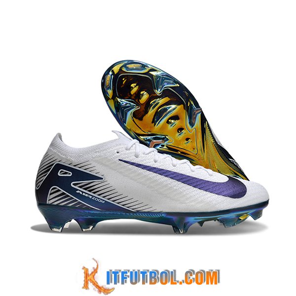 Nike Botas De Fútbol AIR Zoom Mercurial Vapor 16 Elite XXV FG Blanco/Azul/Violeta