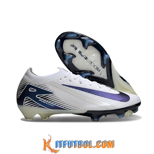 Nike Botas De Fútbol AIR Zoom Mercurial Vapor 16 Elite XXV FG Blanco/Azul/Violeta -02