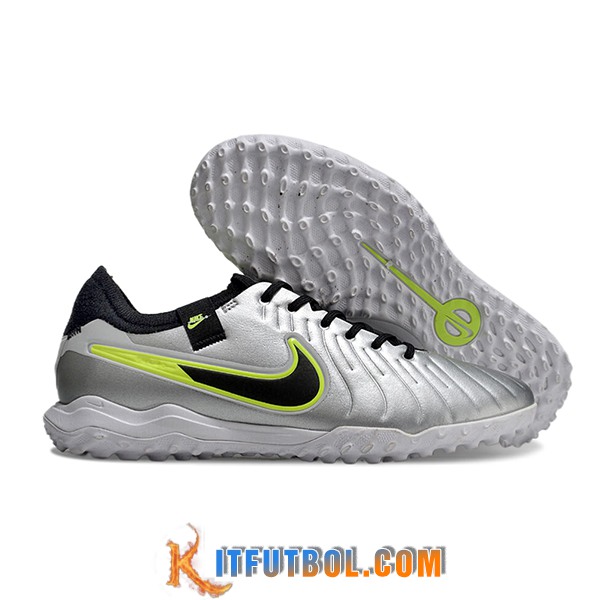 Nike Botas De Fútbol Tiempo Legend X PRO TF Gris/Negro/Verde