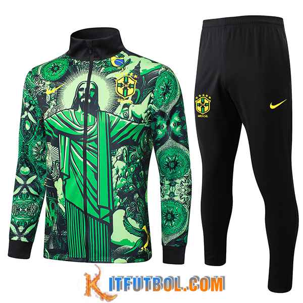 Chandal Equipos De Futbol Chaquetas Brasil Verde/Negro 2024/2025