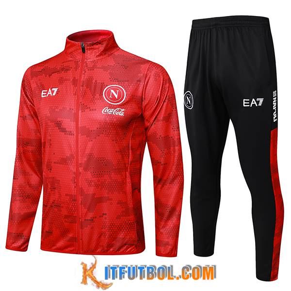 Chandal Equipos De Futbol Chaquetas SSC Napoli Rojo 2024/2025