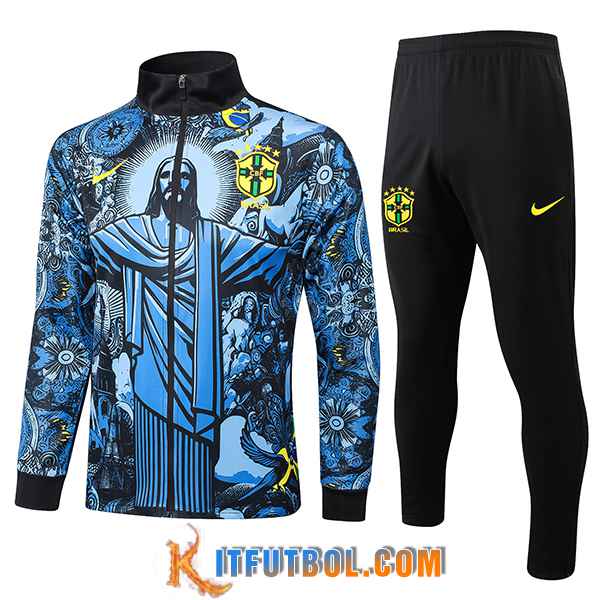 Chandal Equipos De Futbol Chaquetas Brasil Azul/Negro 2024/2025