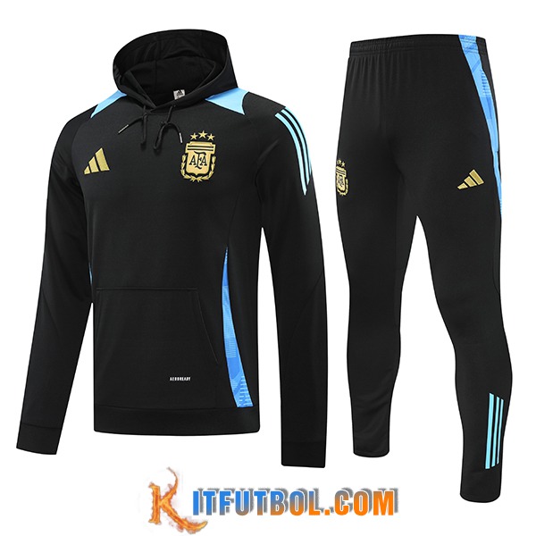 Chaqueta Con Capucha Chandal Argentina Azul/Negro 2024/2025