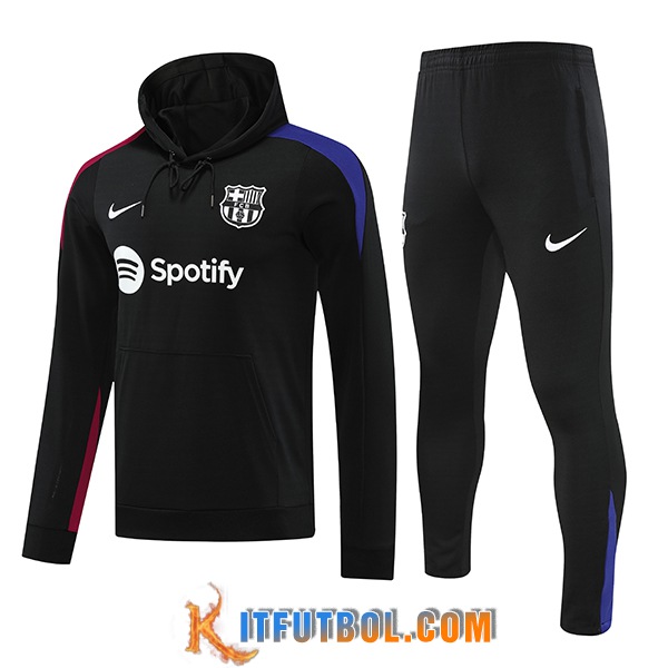 Chaqueta Con Capucha Chandal FC Barcelona Negro 2024/2025