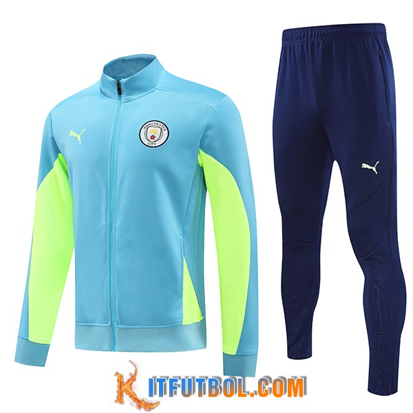 Chandal Equipos De Futbol Chaquetas Manchester City Azul/Verde 2024/2025