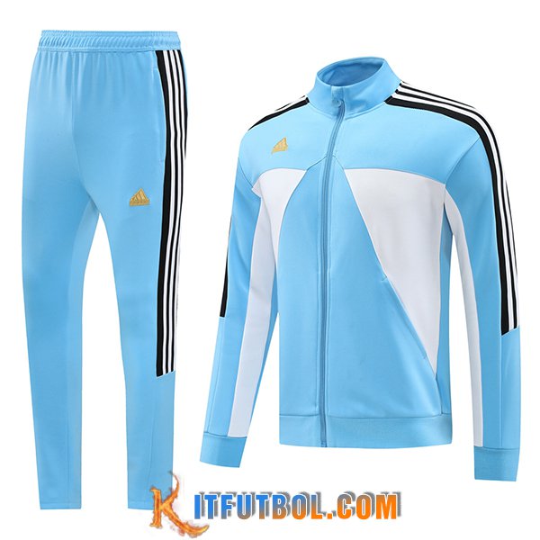 Chandal Equipos De Futbol Chaquetas Adidas Azul/Blanco/Negro 2024/2025 -02