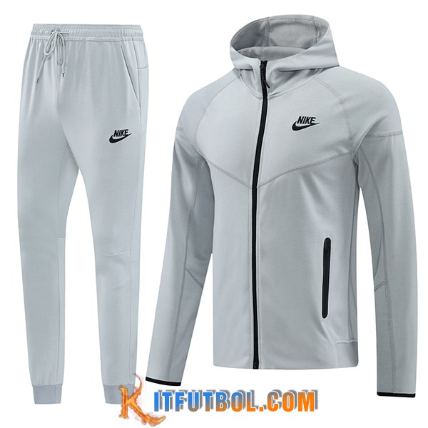 Chaqueta Con Capucha Chandal Rompevientos Chaqueta Nike Gris/Negro 2024/2025 -02
