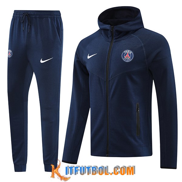 Chaqueta Con Capucha Chandal Rompevientos Chaqueta PSG azul real 2024/2025
