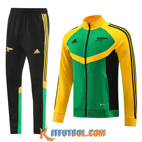 Chandal Equipos De Futbol Chaquetas Arsenal Verde/Amarillo/Negro 2024/2025
