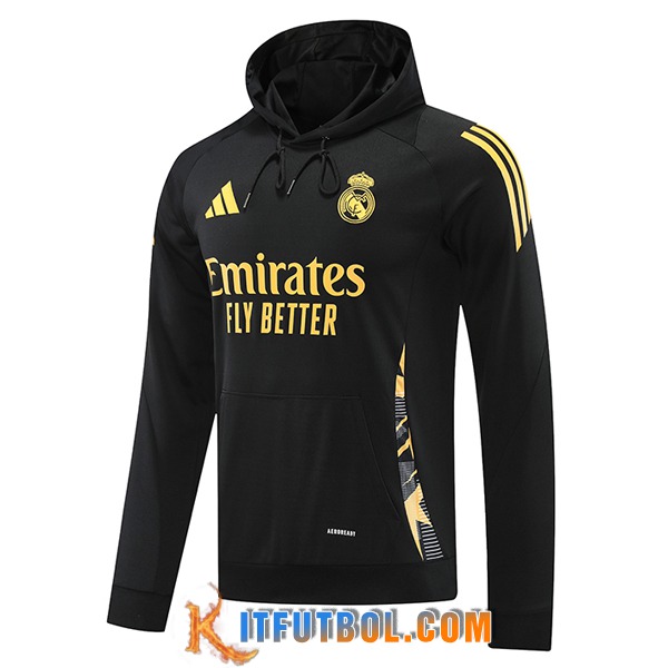 Sudadera De Entrenamiento Capucha Real Madrid Amarillo/Negro 2024/2025