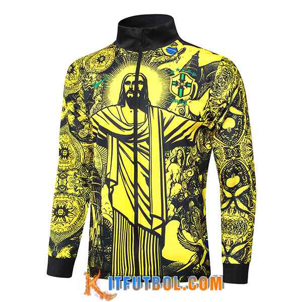 Chaquetas Futbol Brasil Amarillo/Negro 2024/2025