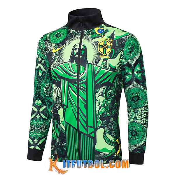 Chaquetas Futbol Brasil Verde/Negro 2024/2025