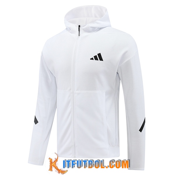 Chaqueta Con Capucha Adidas Blanco/Negro 2024/2025