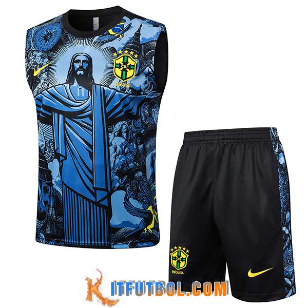 Camiseta Entrenamiento sin mangas Brasil Azul/Negro 2024/2025