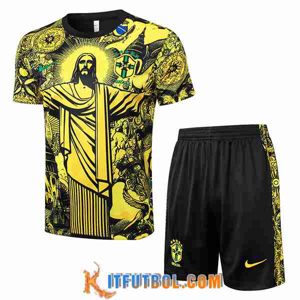 Camiseta Entrenamiento Brasil Amarillo/Negro 2024/2025