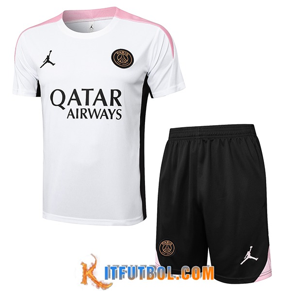 Camiseta Entrenamiento PSG Blanco/Negro/Rosa 2024/2025