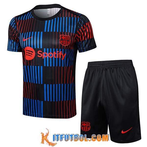 Camiseta Entrenamiento FC Barcelona Negro/Azul/Rojo 2024/2025 -03