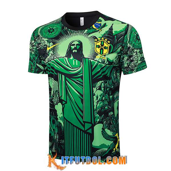 Camiseta Entrenamiento Brasil Verde/Negro 2024/2025