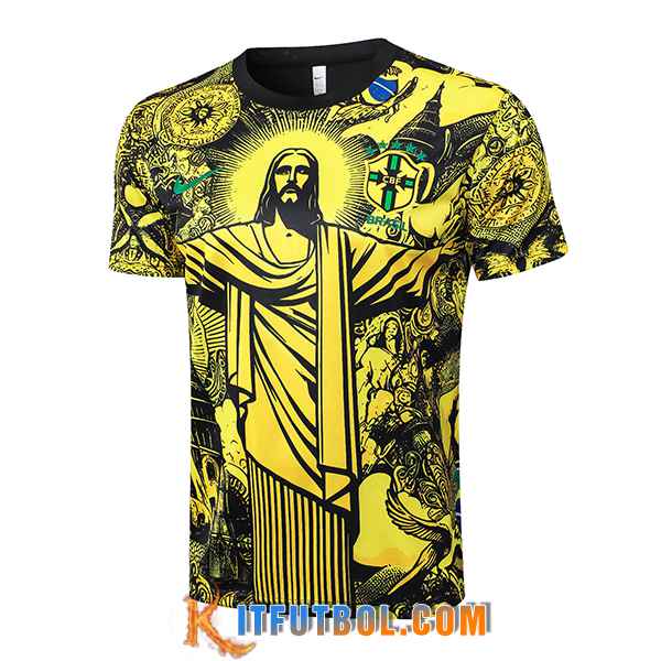 Camiseta Entrenamiento Brasil Amarillo/Negro 2024/2025