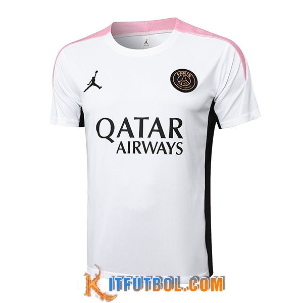 Camiseta Entrenamiento PSG Blanco/Negro/Rosa 2024/2025