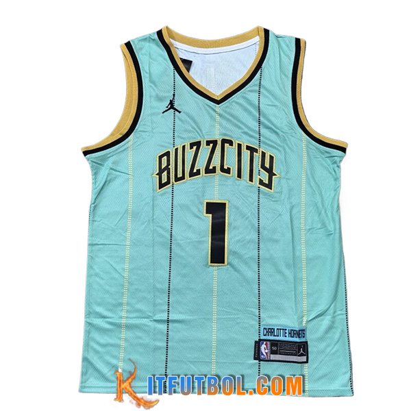 Camisetas NBA Charlotte Hornets (BALL #1) 2024/25 Verde/Negro/Amarillo