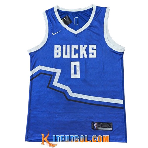 Camisetas NBA Milwaukee Bucks (LILLARD #0) 2024/25 Azul/Blanco